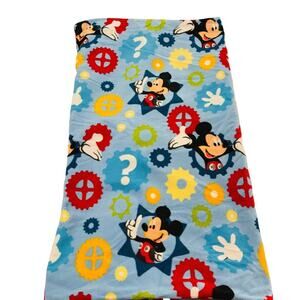 Mickey Mouse Baby Fleece Blue Blanket W/ Zipper Red Inner 47" x 27"